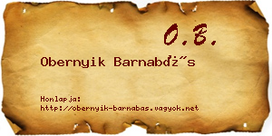 Obernyik Barnabás névjegykártya